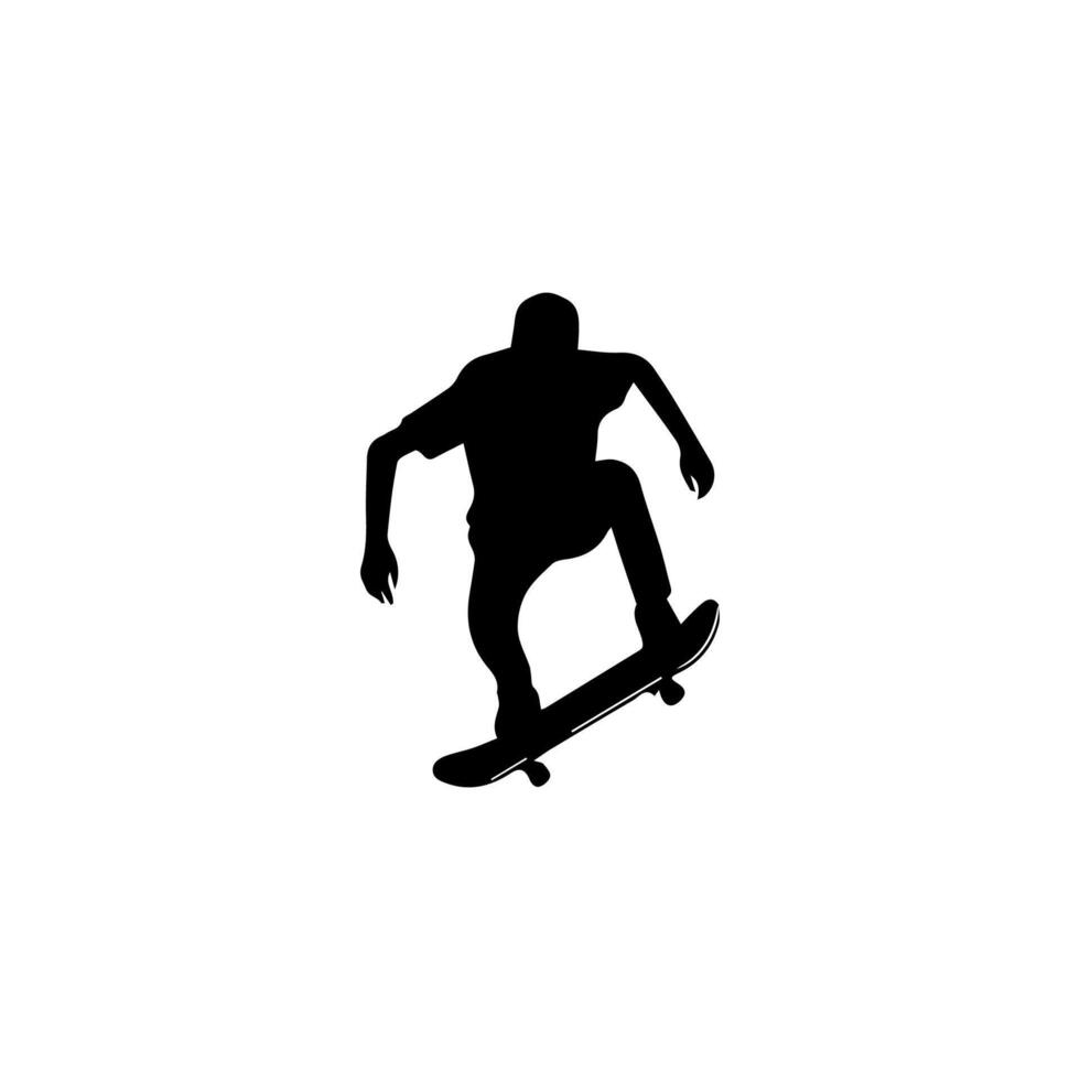 Skateboard action player silhouette illustration vector