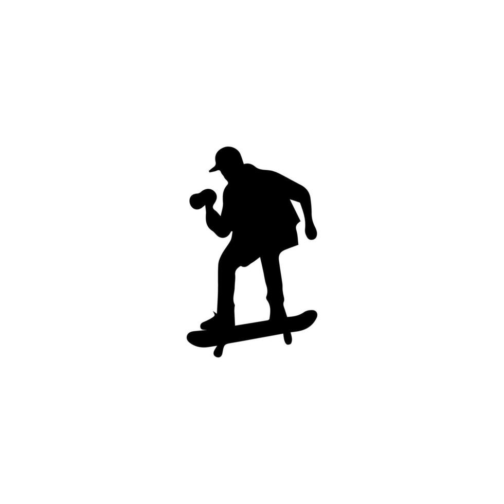 Skateboard action player silhouette illustration vector