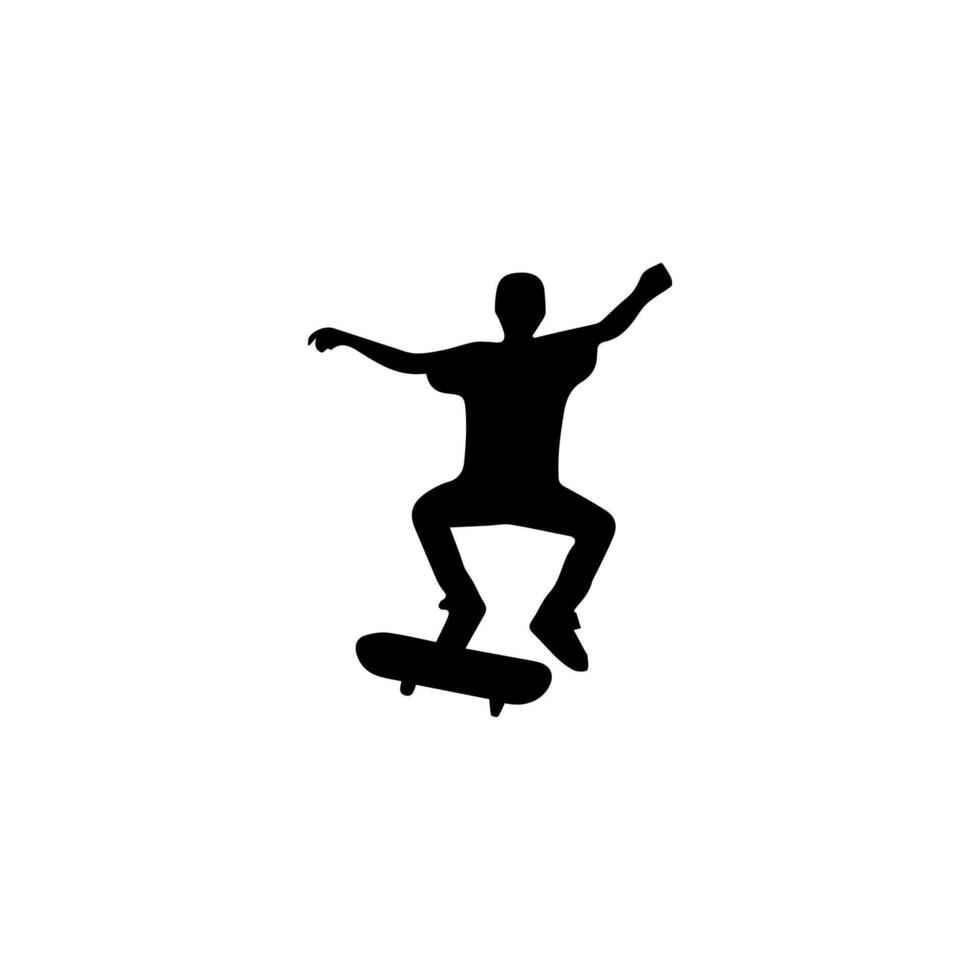 Skateboard action player silhouette illustration vector