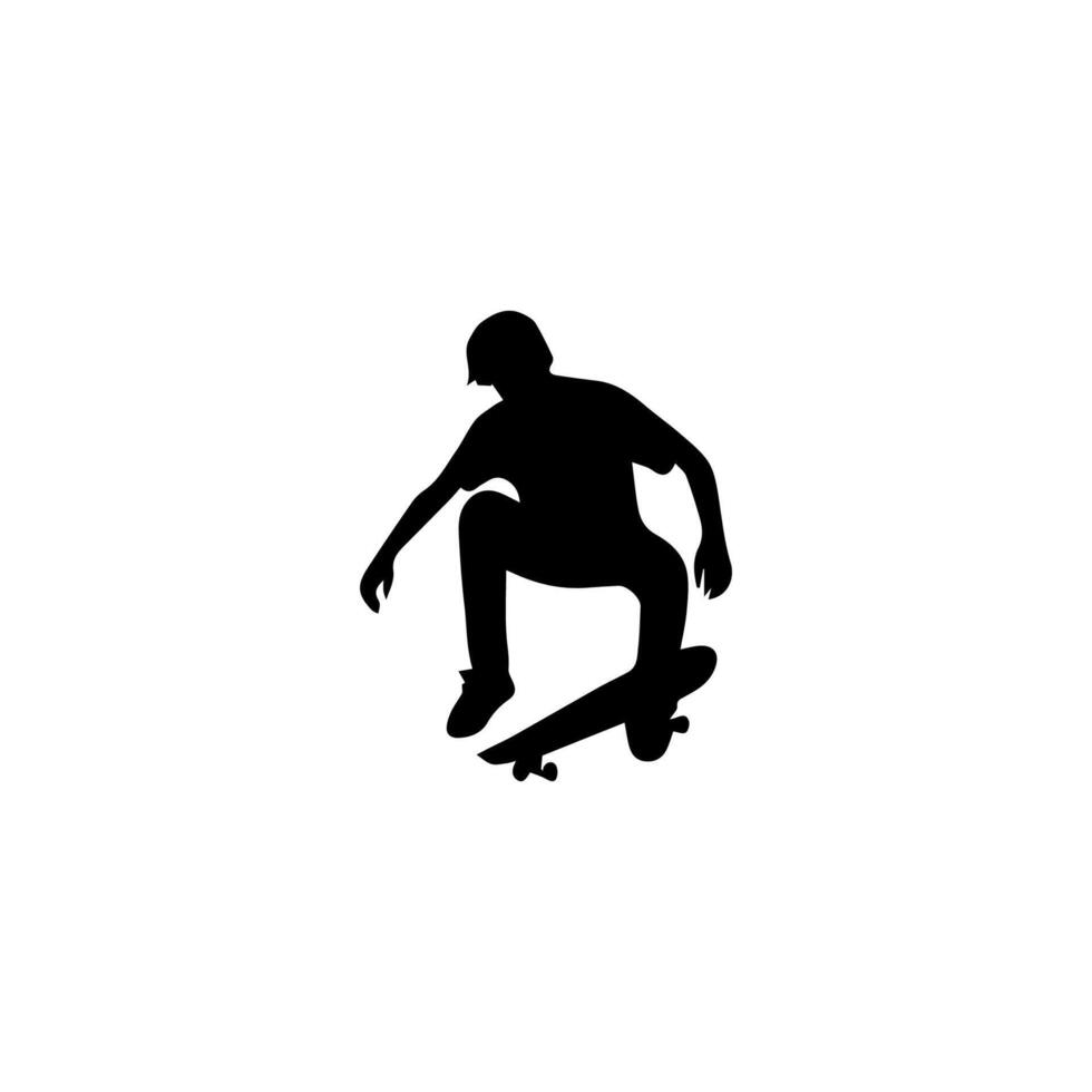 Skateboard action player silhouette illustration vector