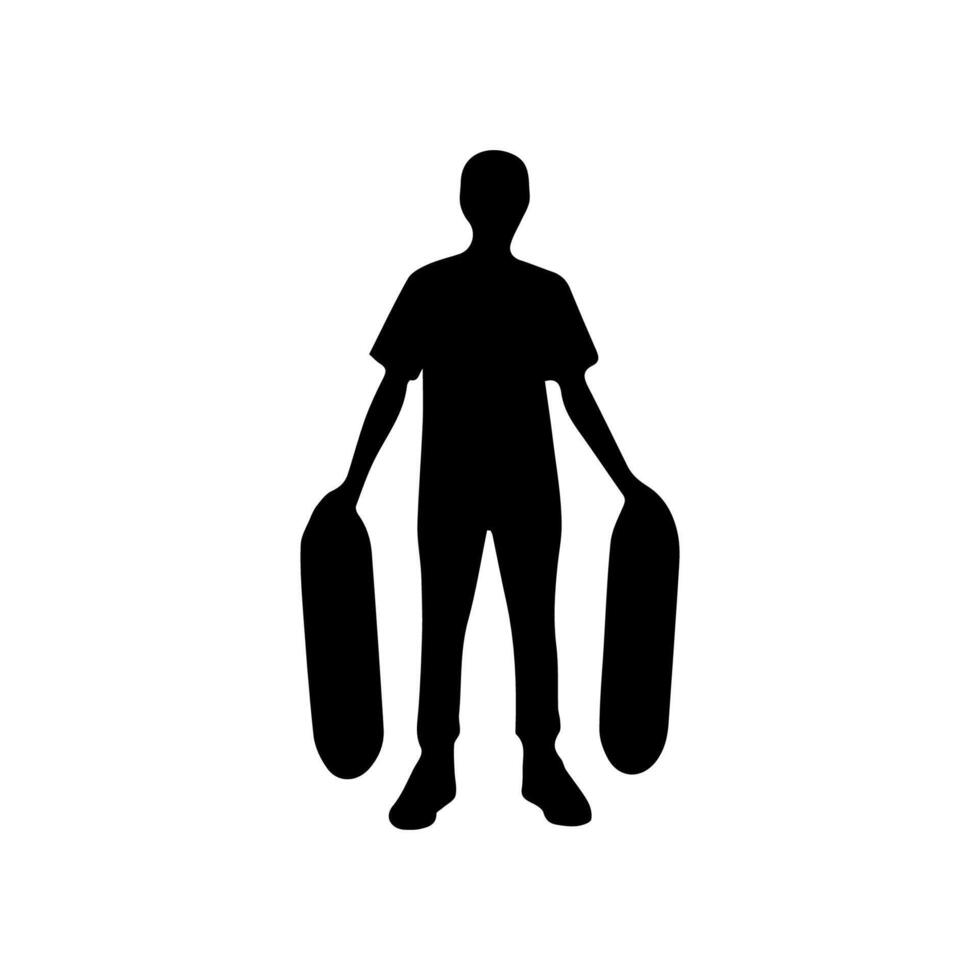 Skateboard action player silhouette illustration vector
