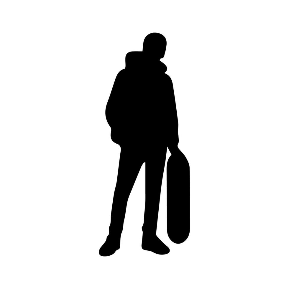 Skateboard action player silhouette illustration vector