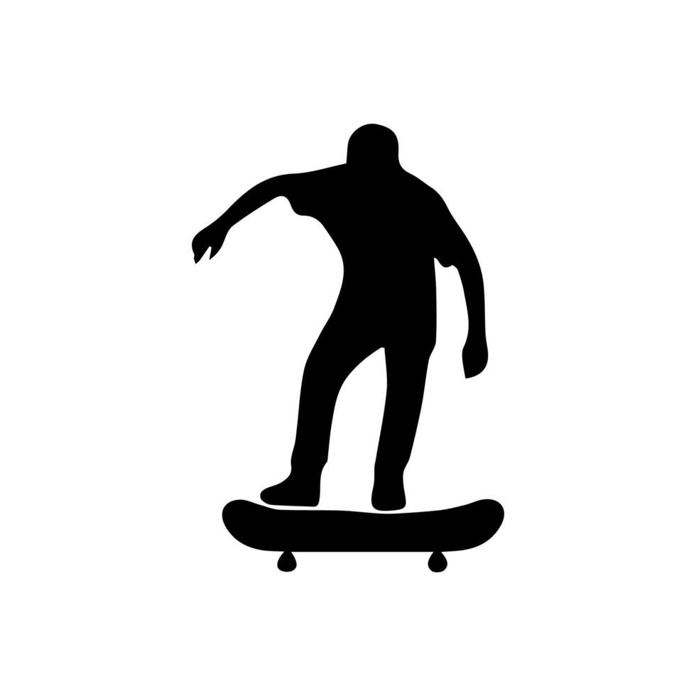 Skateboard action player silhouette illustration vector