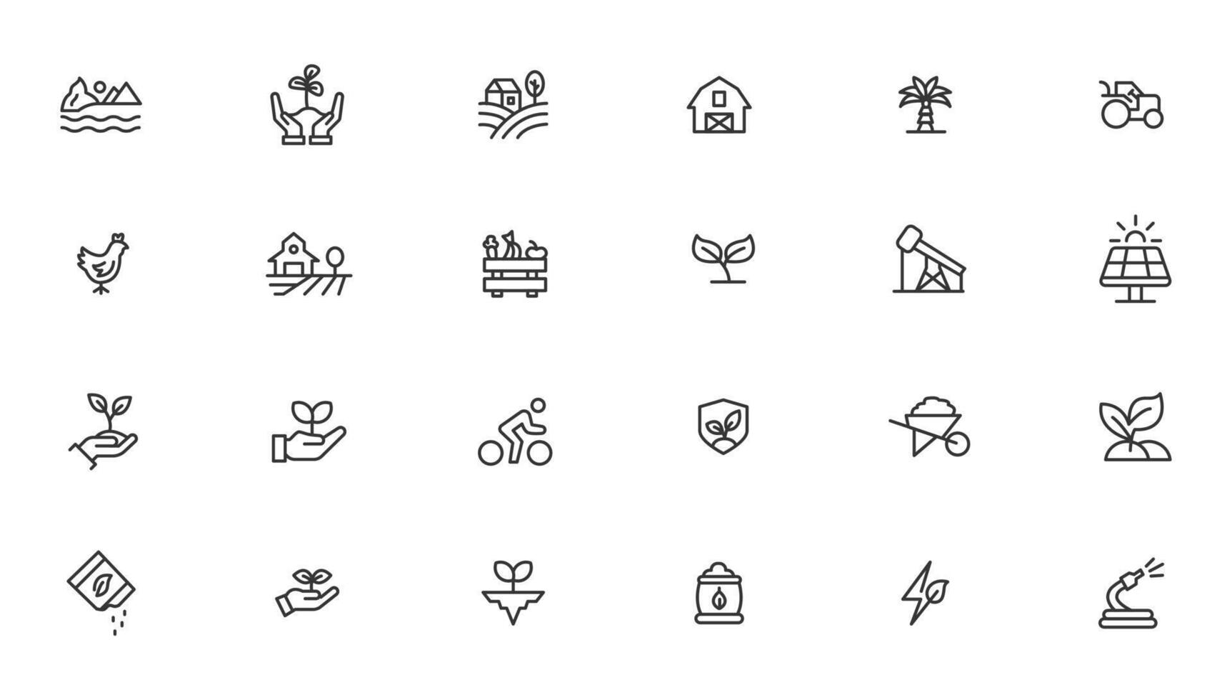 Agriculture icon set. Ecology line icons set. vector