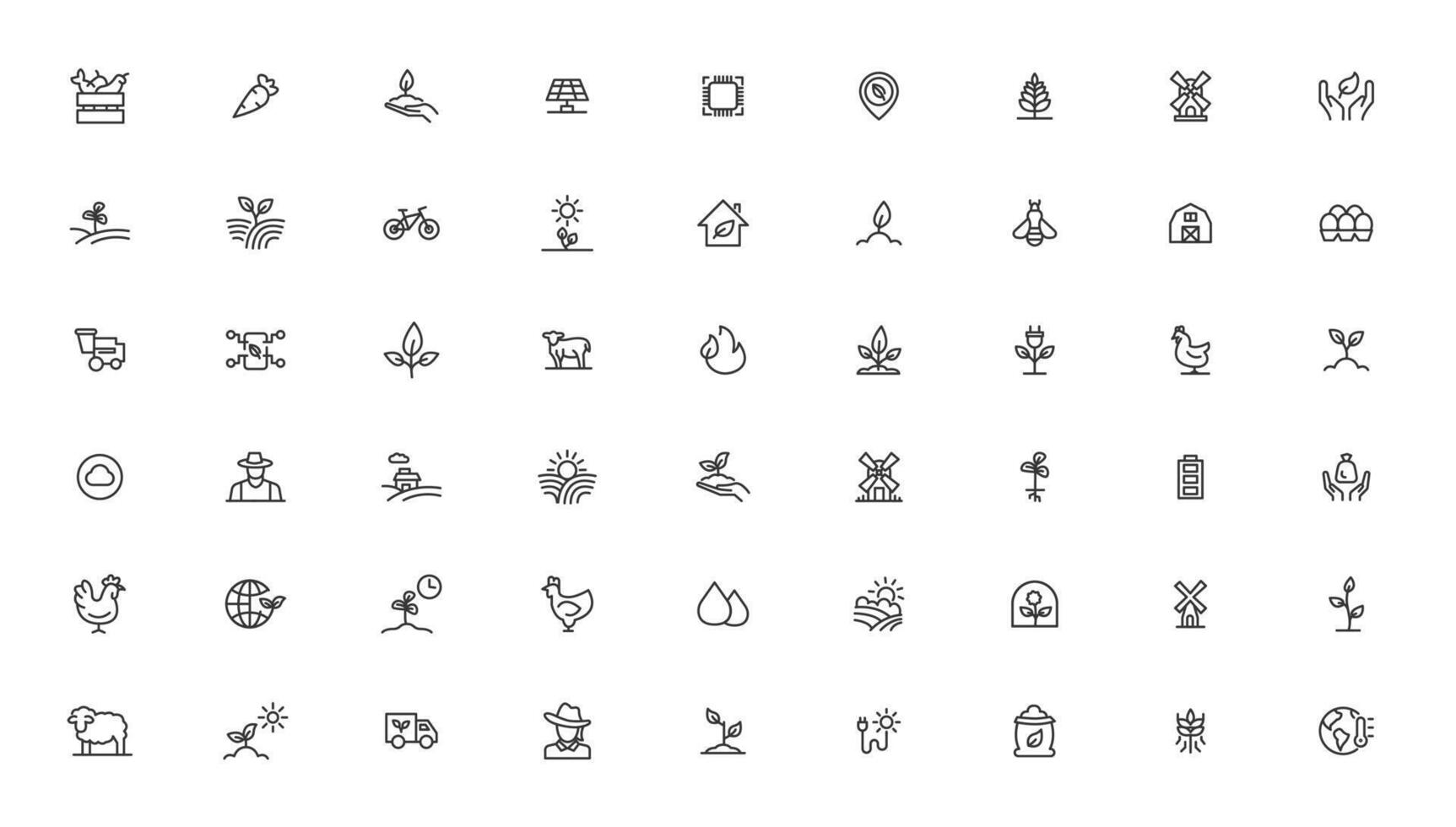 Agriculture icon set. Ecology line icons set. vector