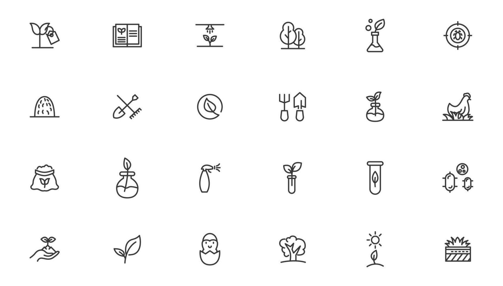 Agriculture icon set. Ecology line icons set. vector