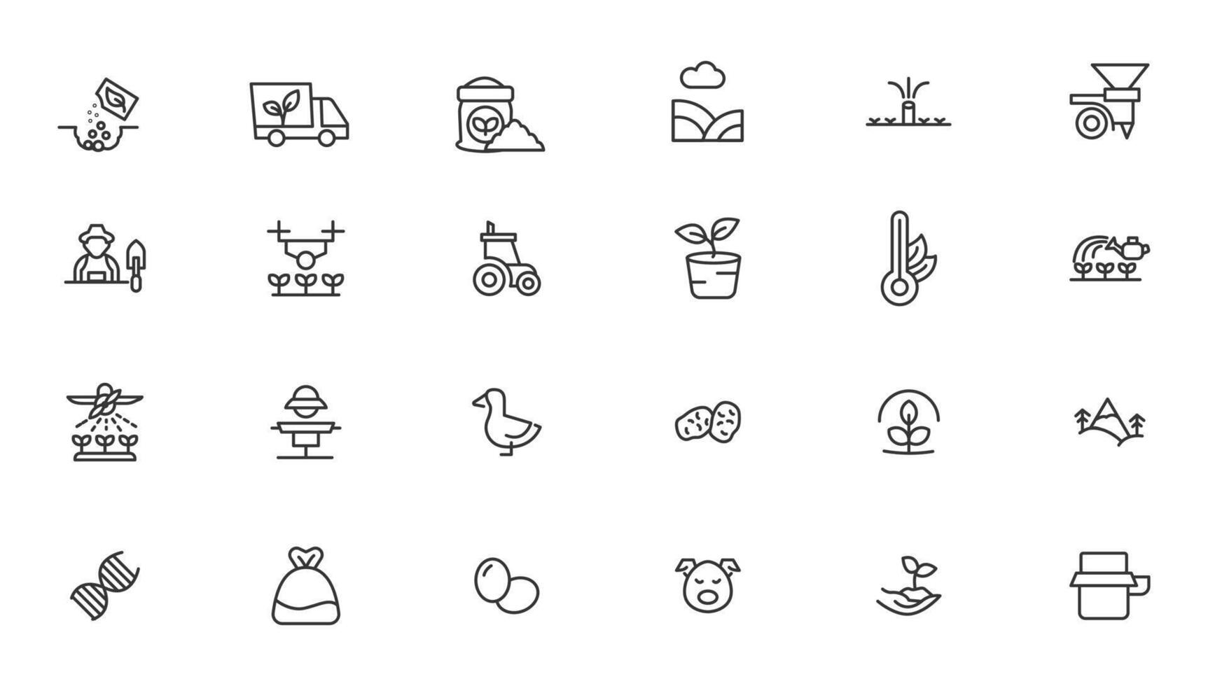 Agriculture icon set. Ecology line icons set. vector