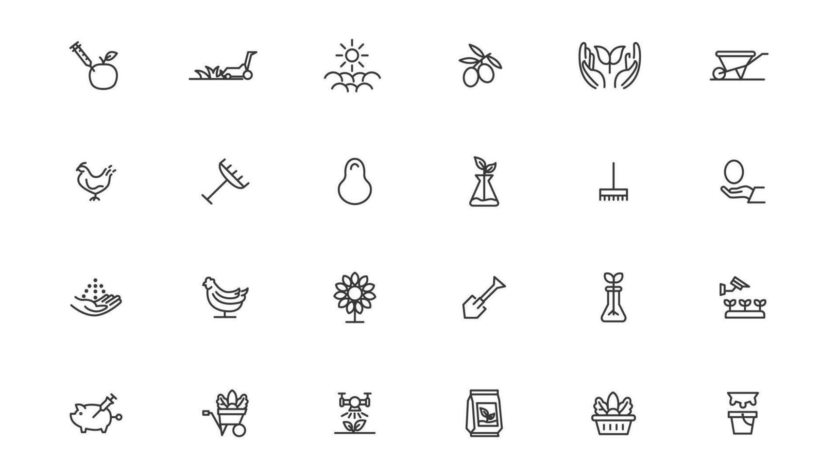 Agriculture icon set. Ecology line icons set. vector