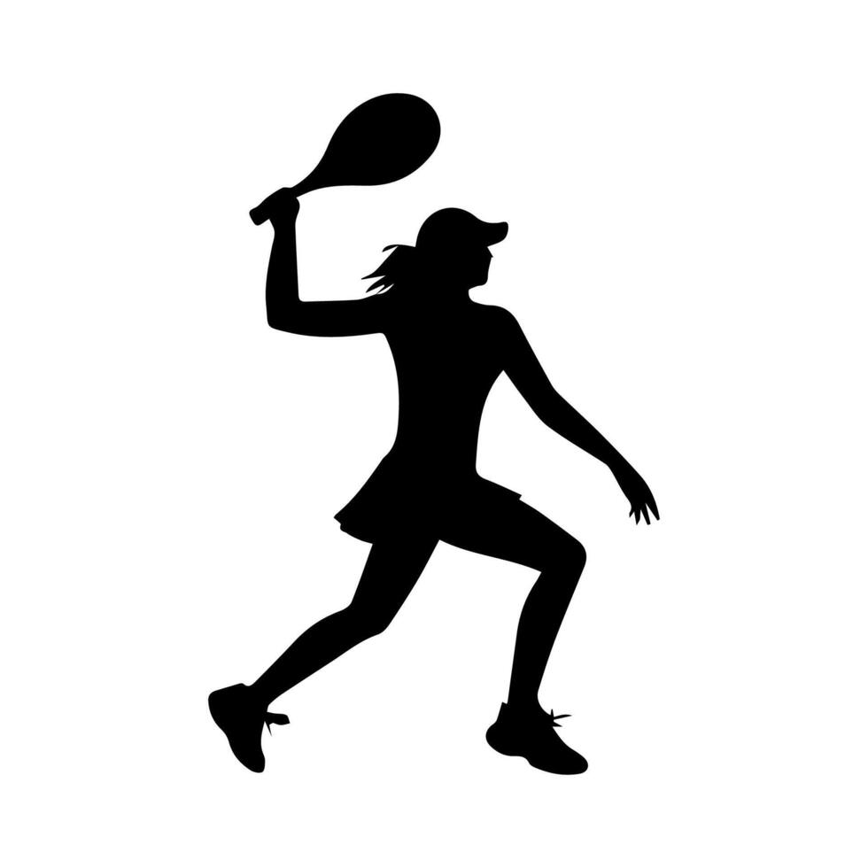 silhouette of a tennis player on white background vector