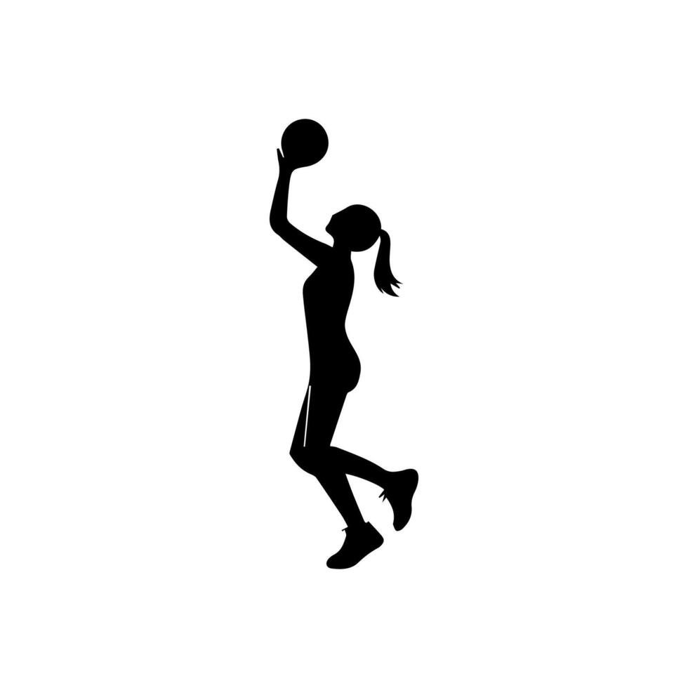 Volleyball Player Silhouette, sport icon logo vector