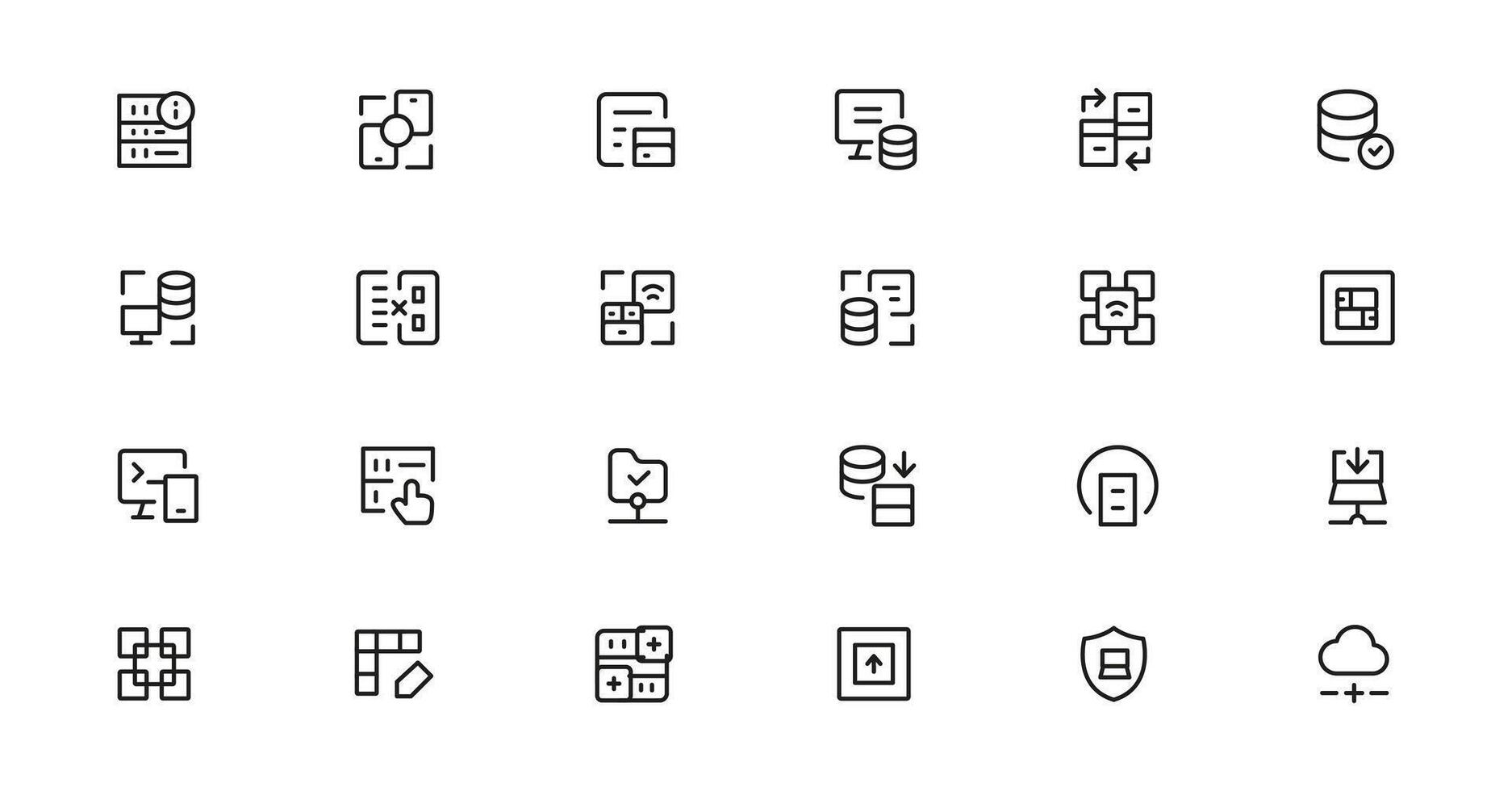 Data Analytic thin line icon set. Data Analysis editable stroke icons. Data analytics, mining, optimization, processing, statistic, monitoring, analysis vector