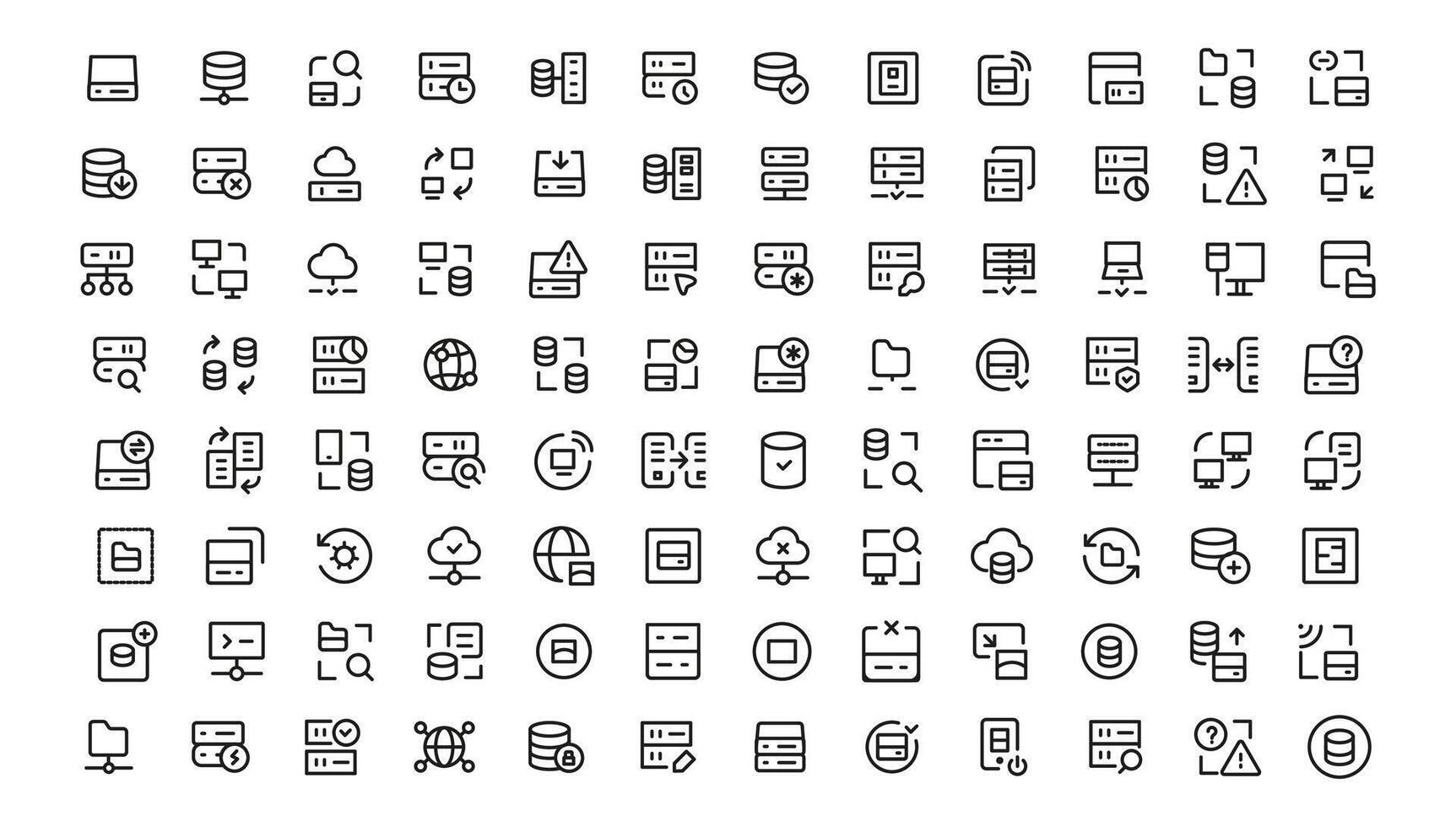 Data Analytic thin line icon set. Data Analysis editable stroke icons. Data analytics, mining, optimization, processing, statistic, monitoring, analysis vector