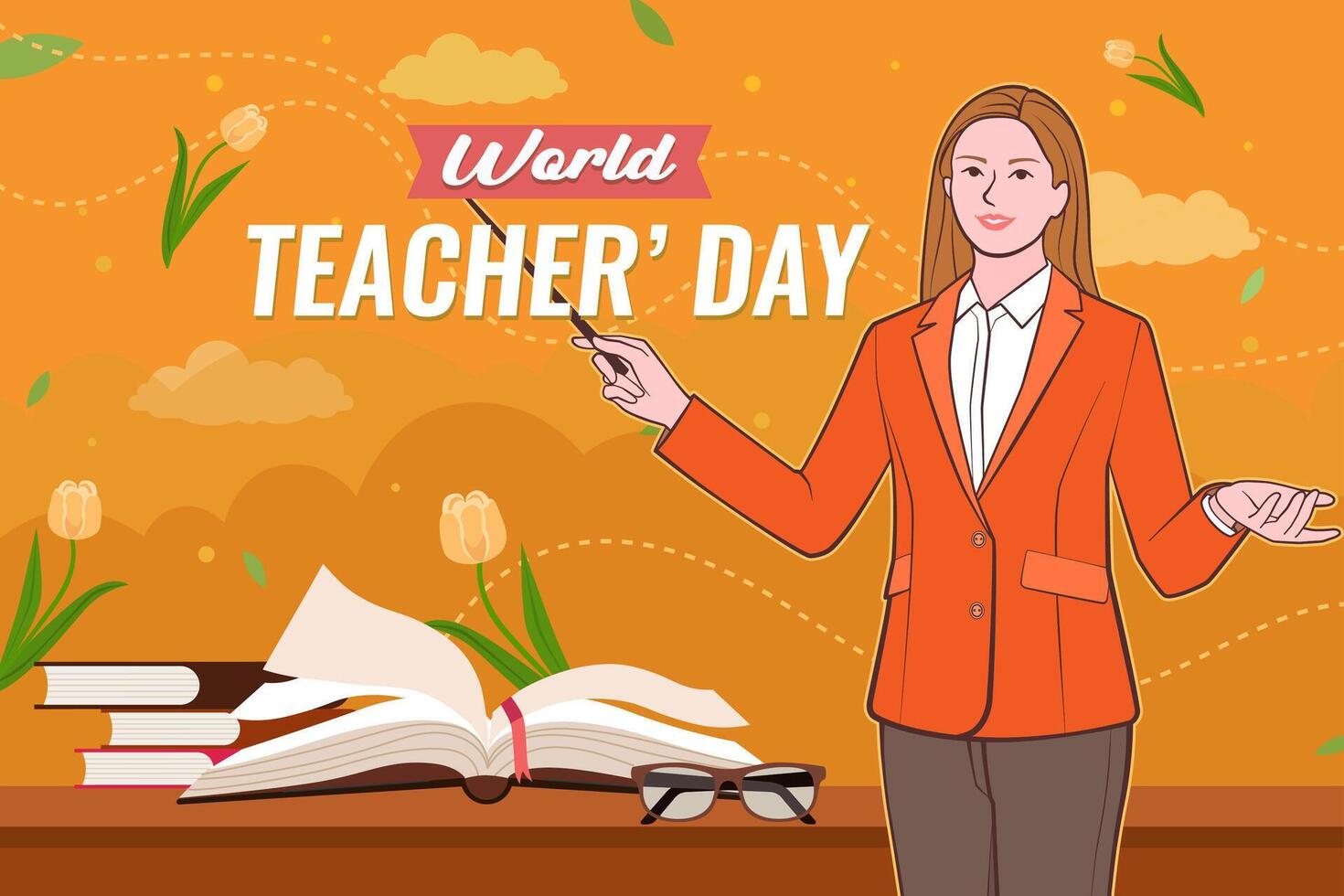 Happy teachers day congratulations. vector