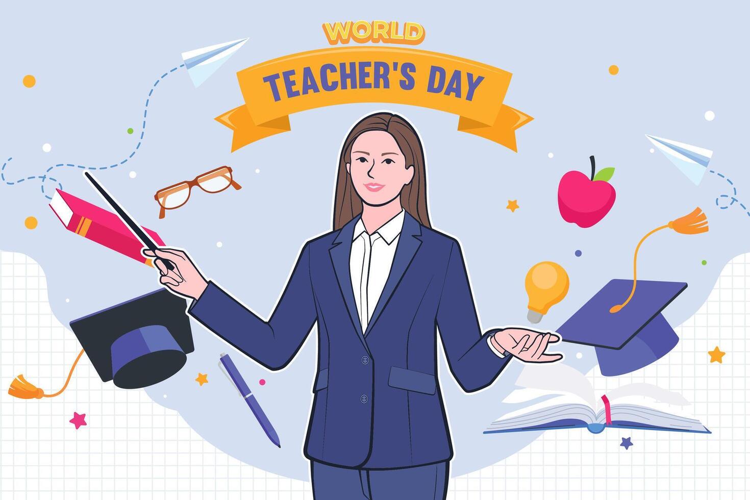 Happy teachers day congratulations. vector