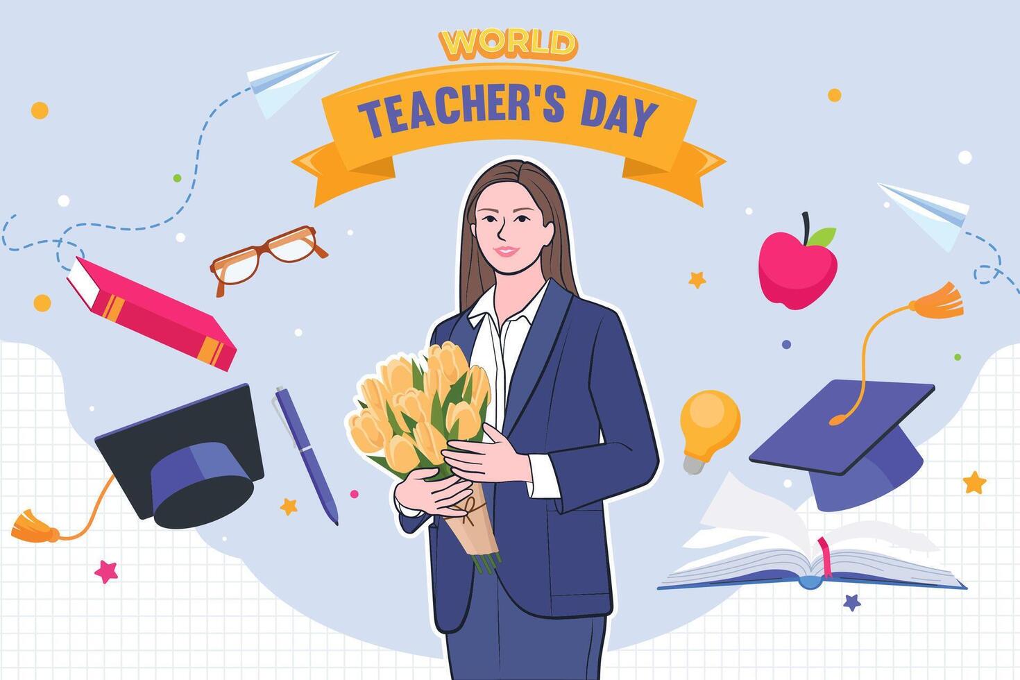 Happy teachers day congratulations. vector