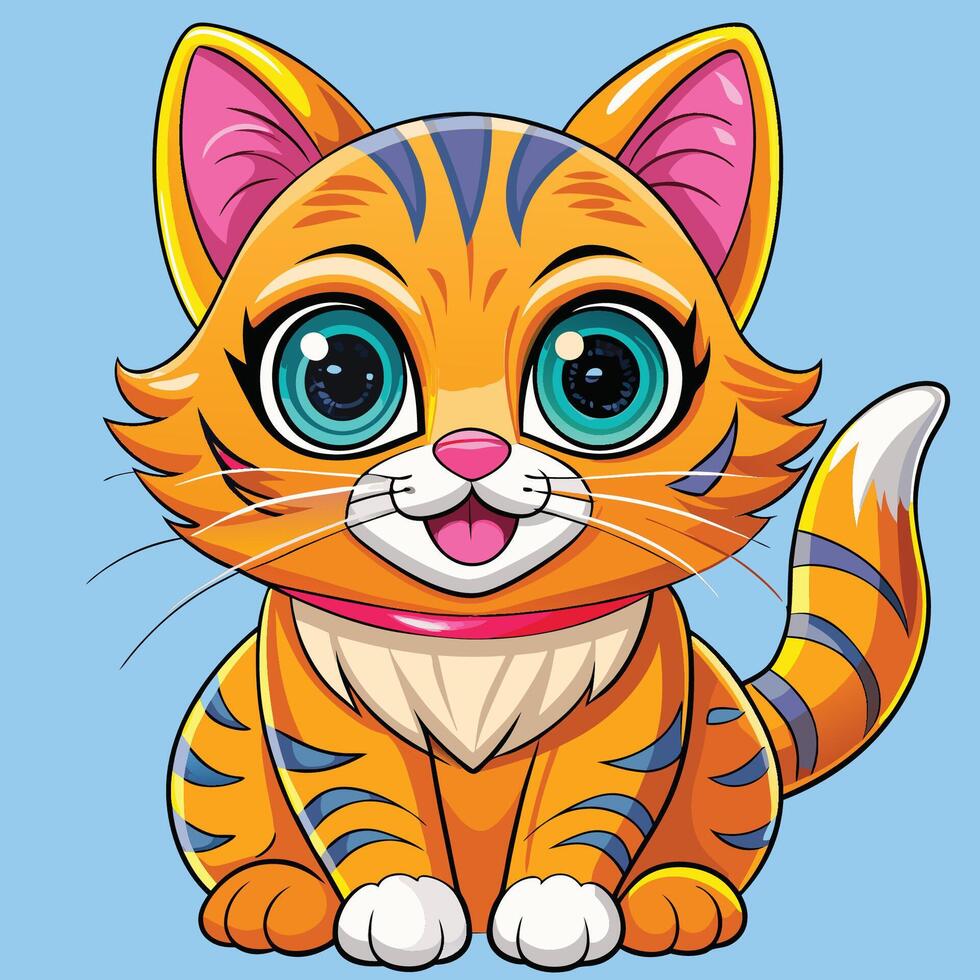 cat colorful artwork vector