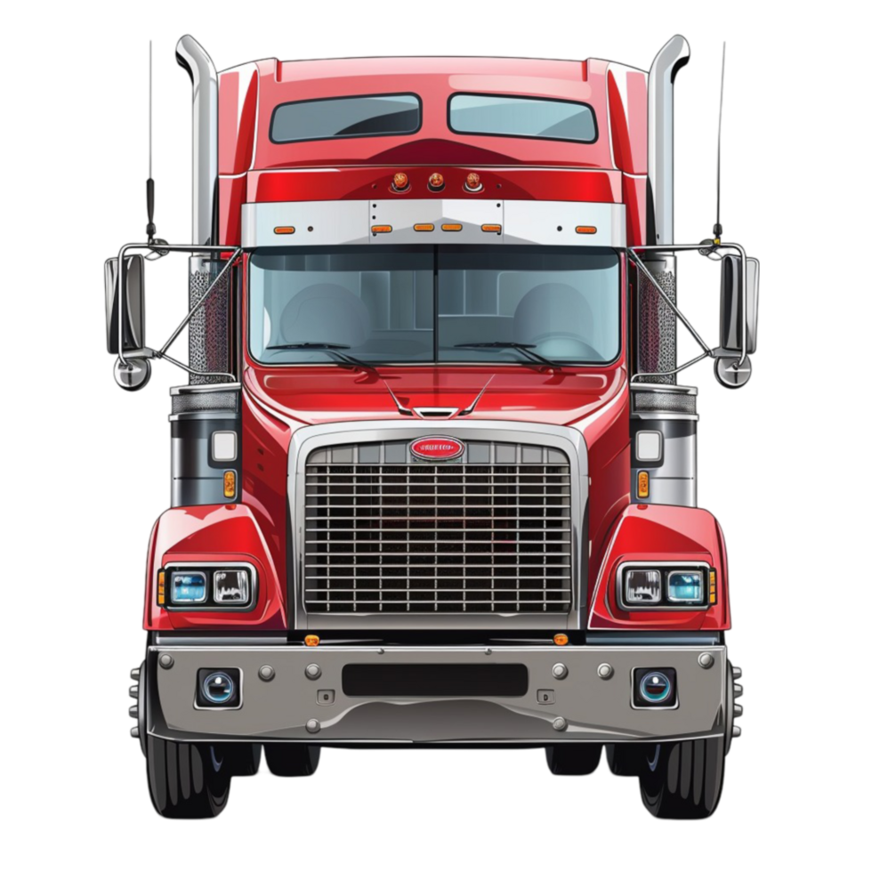 a red semi truck png