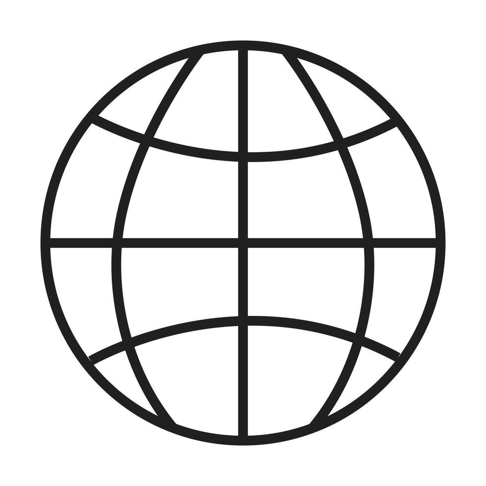Globe icon on white background vector