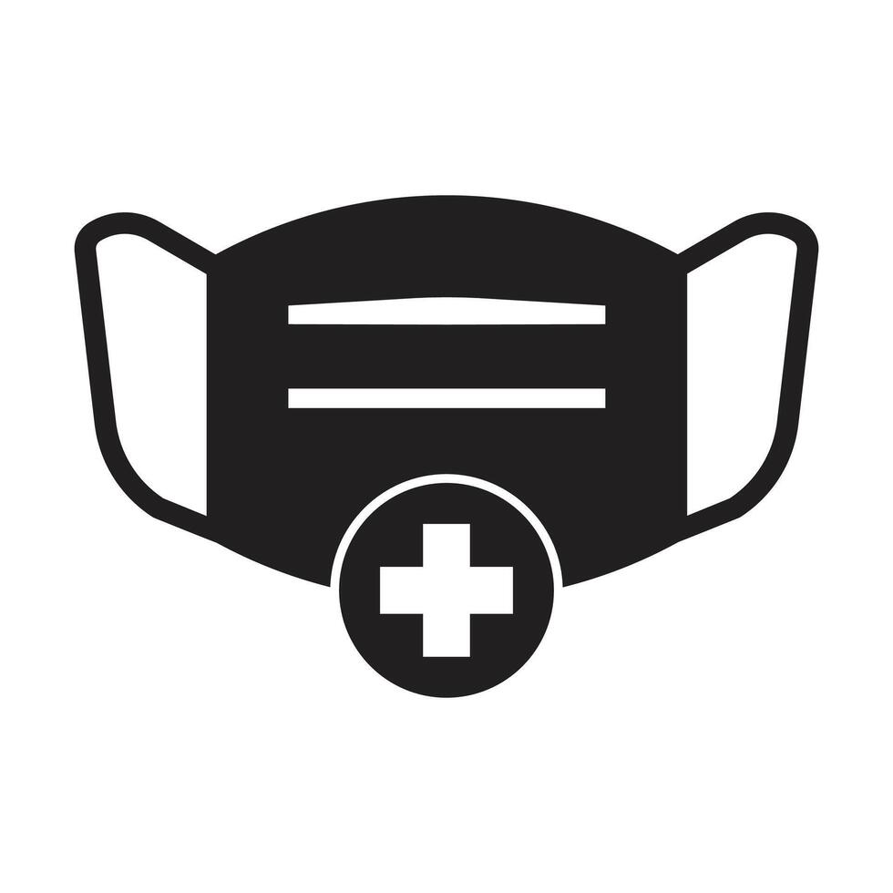 Medical mask icon on white background vector
