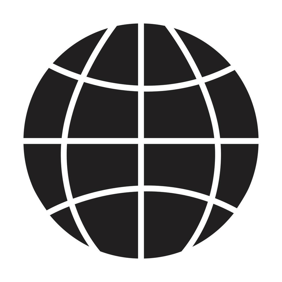 Globe icon on white background vector