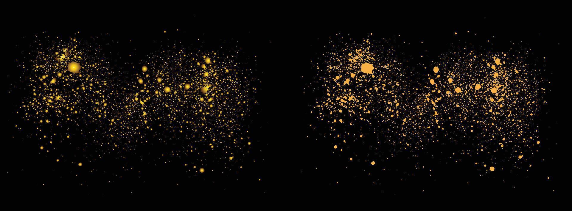 Grunge texture gold glitter dust glowing decoration background vector