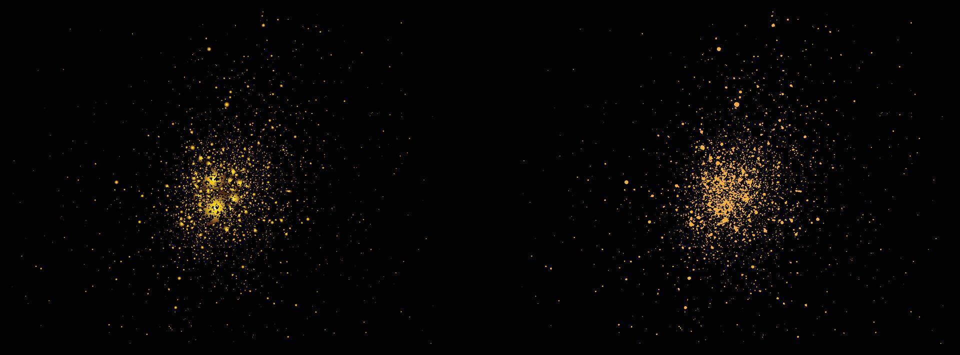 Gold glitter golden color confetti festive background vector