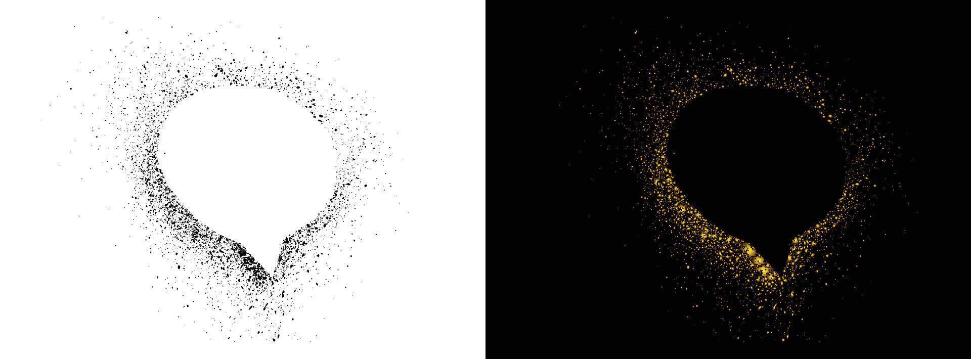 Spray-painted graffiti golden and black color speech bubble symbol illustration vector