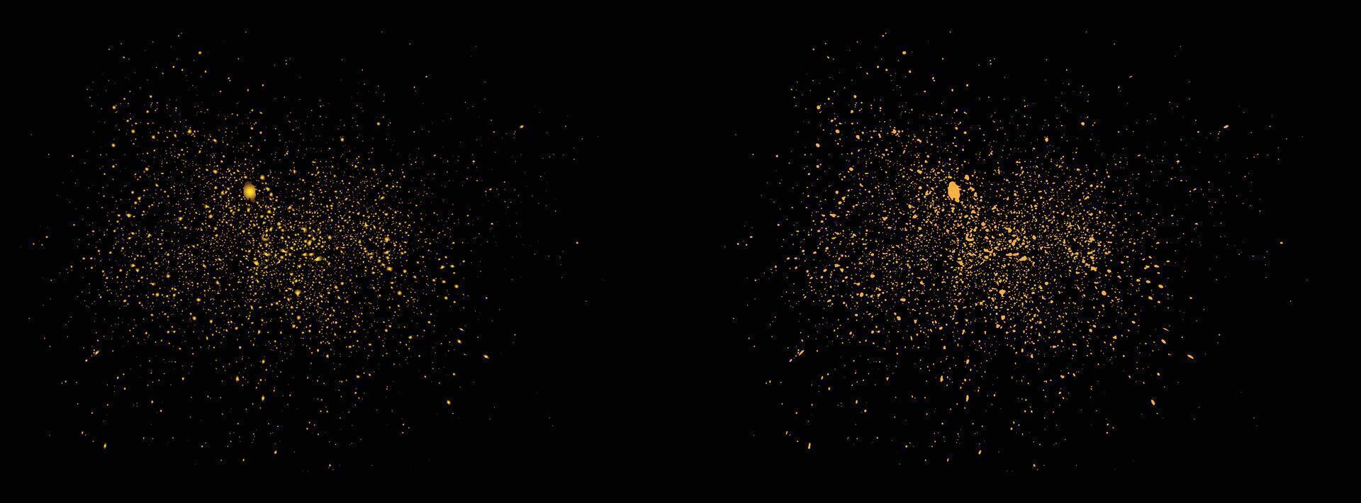 Gold glitter effect and bokeh splatter background vector