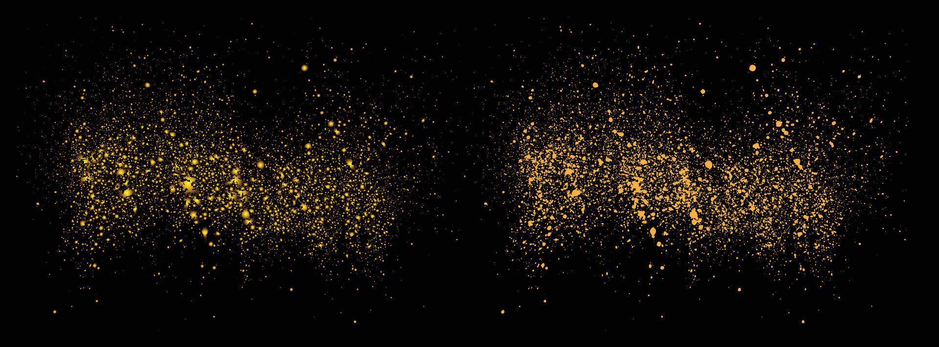 Splatter gold glitter stardust golden color confetti background vector