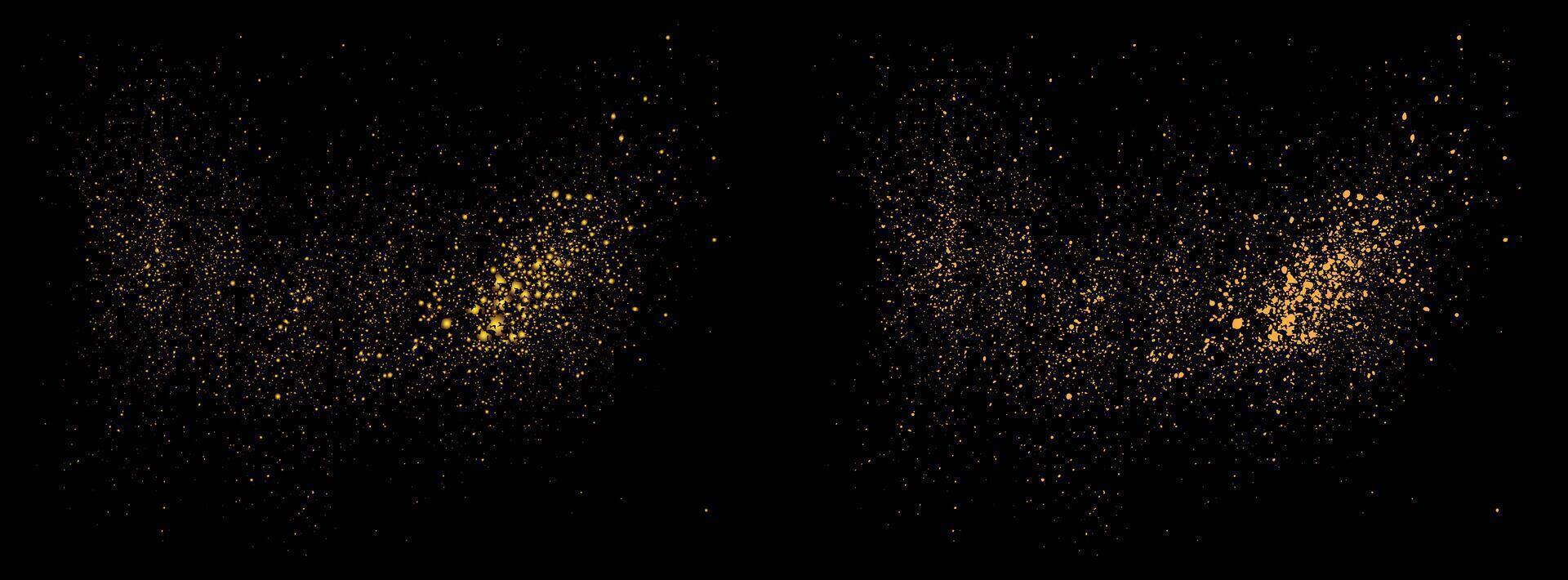Gold sparkles lighting golden glitter confetti background vector