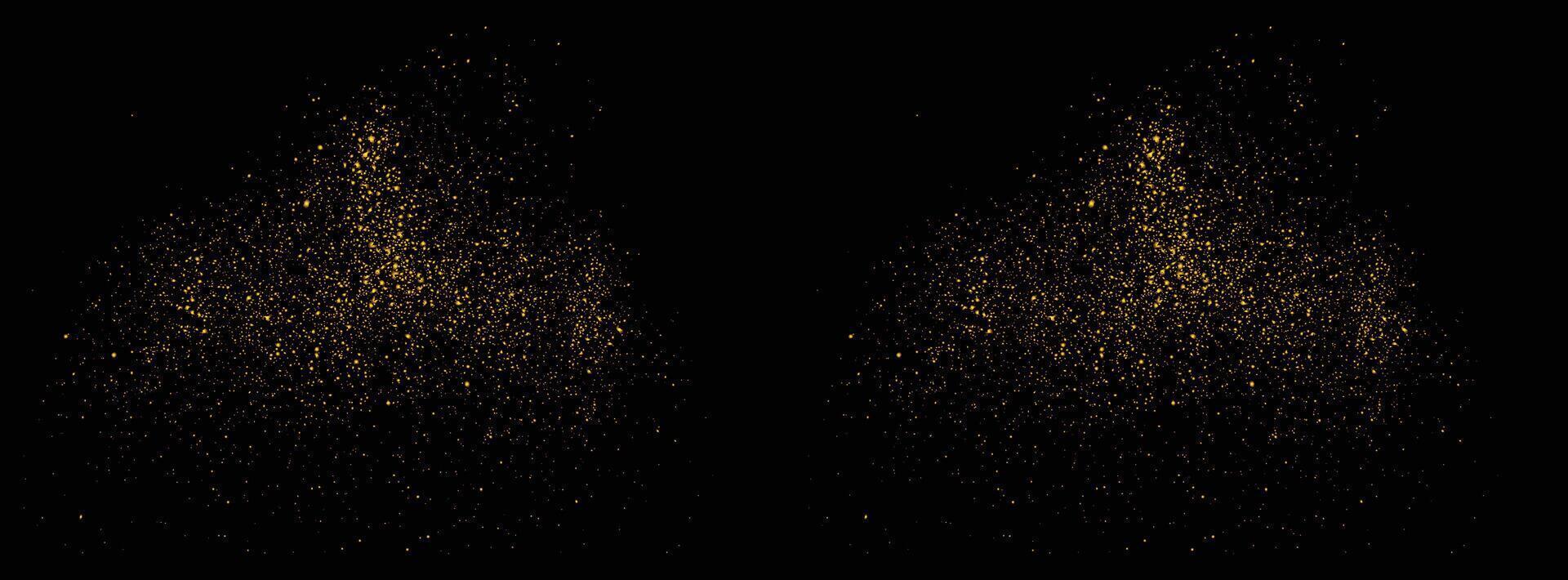 Gold glitter confetti magic bokeh glowing background vector