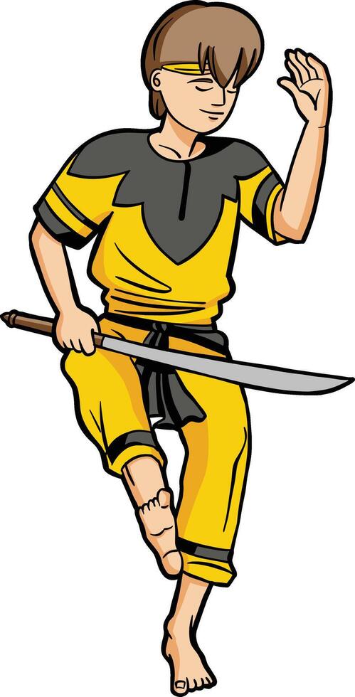 Krabi Krabong Thai weapon martial art vector