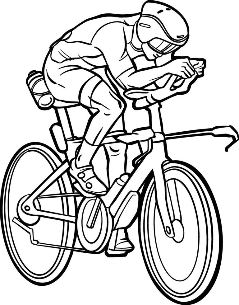 Cyclist on Time Trial Bicycle Illustration vector