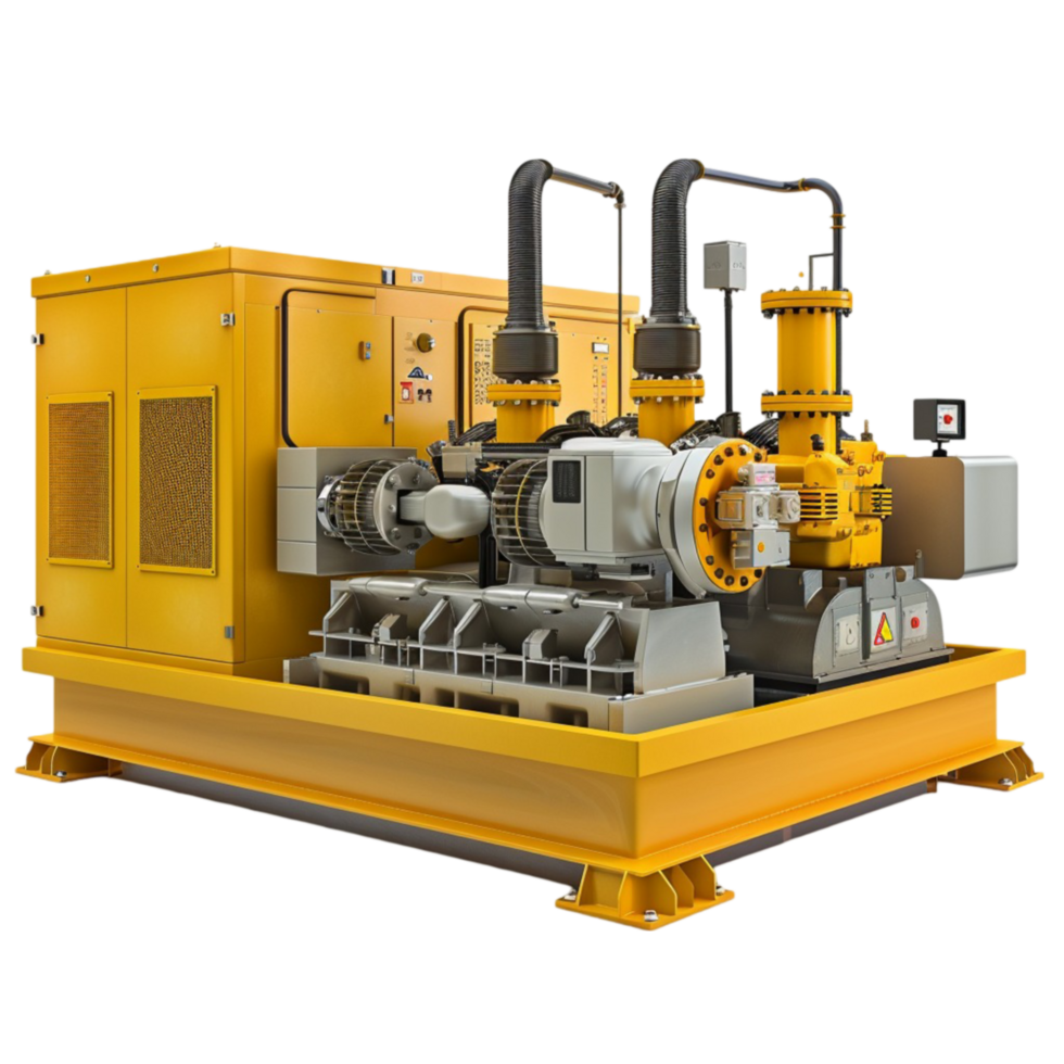 a yellow industrial pump png