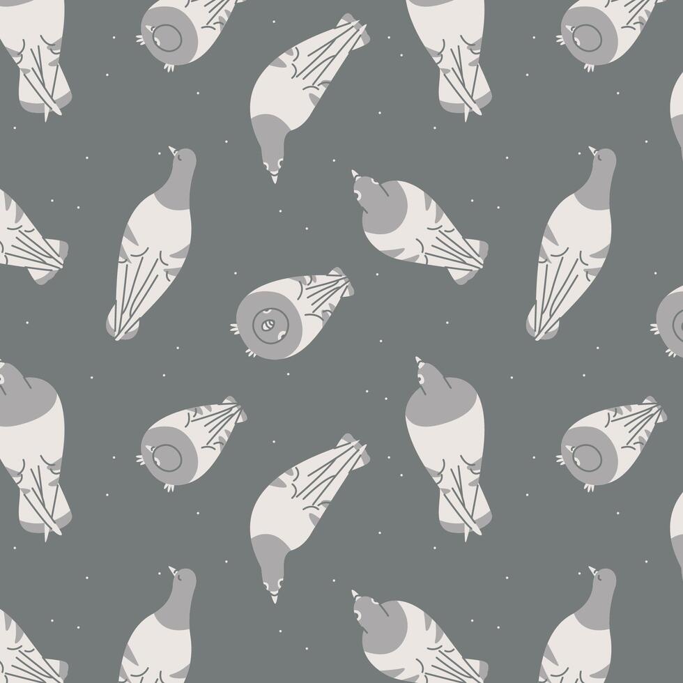 A GROUP OF DOVES WHICH ARE EATING PATTERN DESIGN vector