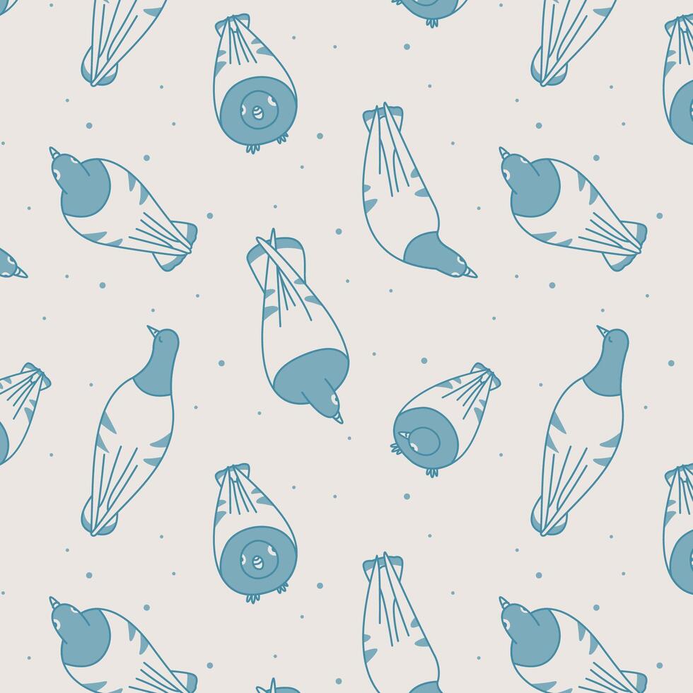 CUTE DOVES ARE EATING TOGETHER PATTERN DESIGN vector