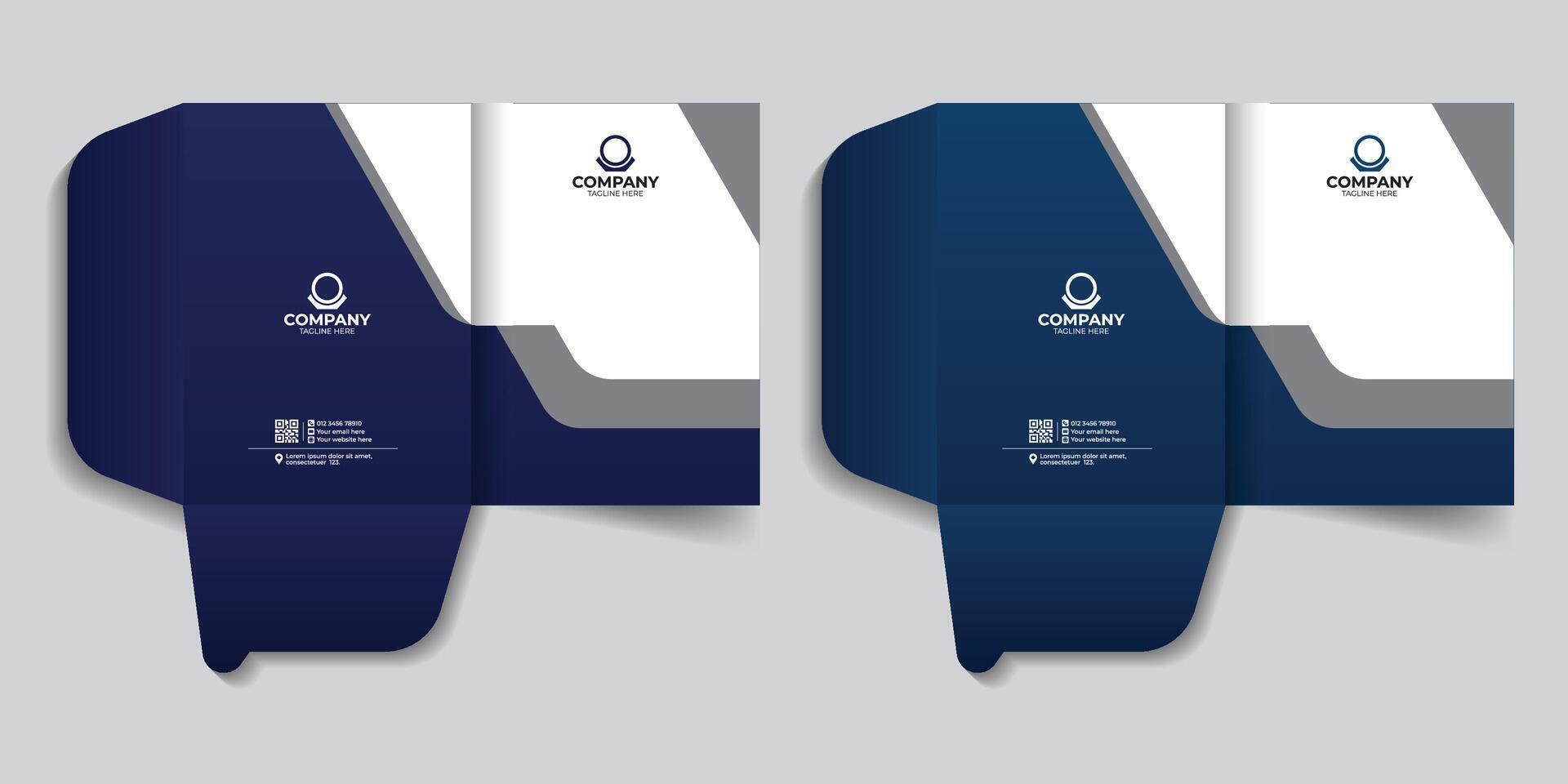 Branding stationery template, business file, business folder, business document, company file folder design. vector