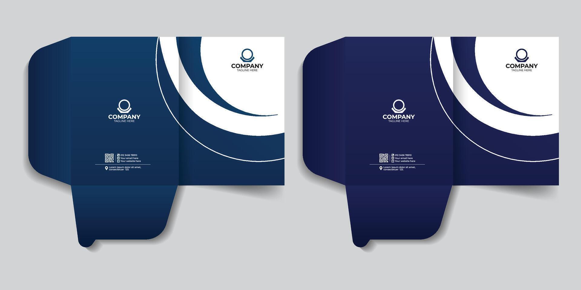 Branding stationery file folder design template, report cover, office folder, office document, file folder design for your business. vector