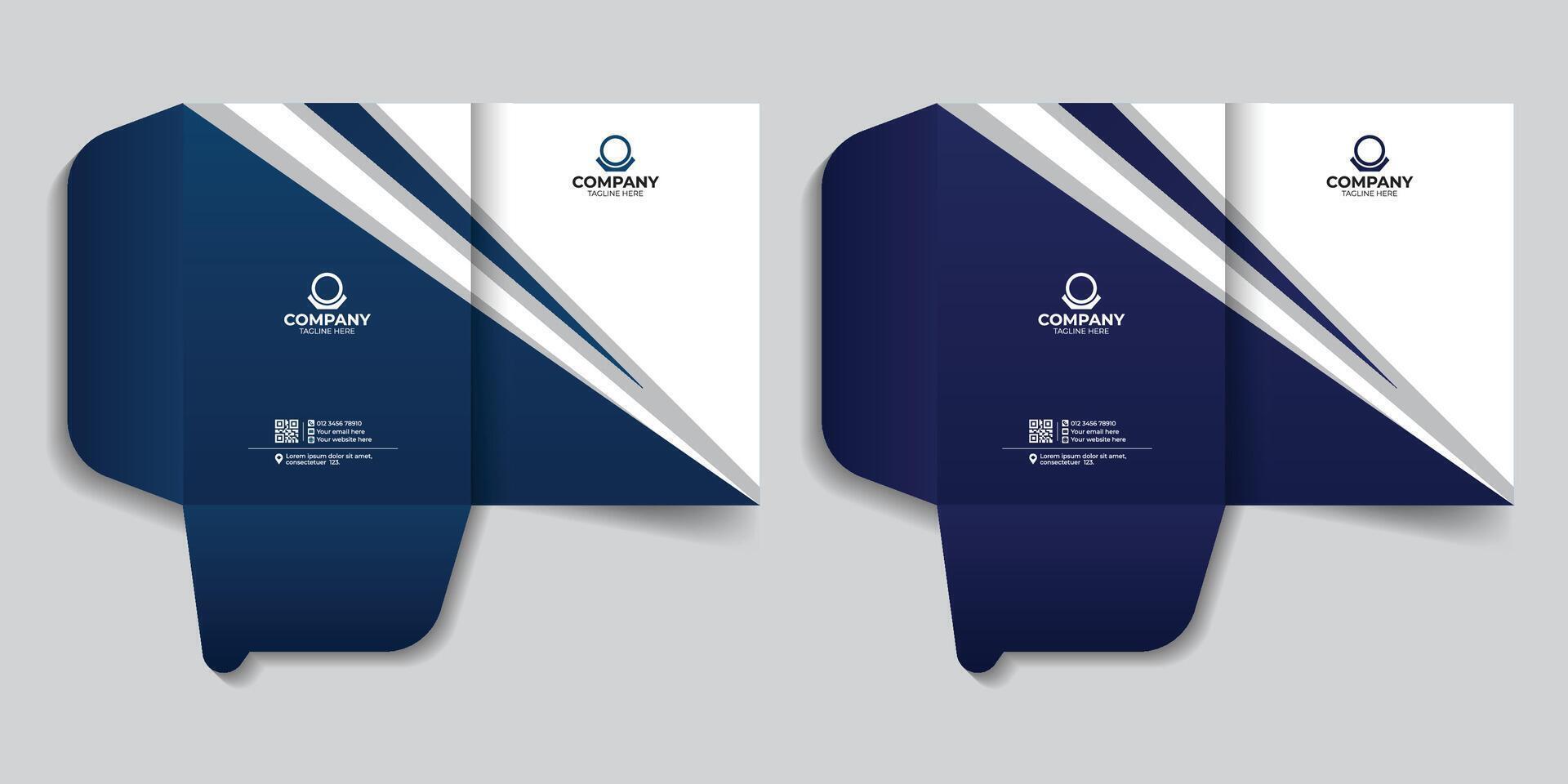 Office folder, office document, file folder design template modern and creative file folder design. Business branding stationery design. vector