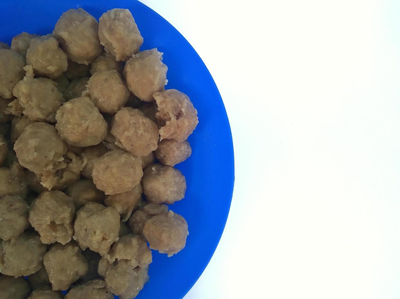 Meatballs or Bakso, made from minced beef and tapioca flour. Food preparation photo