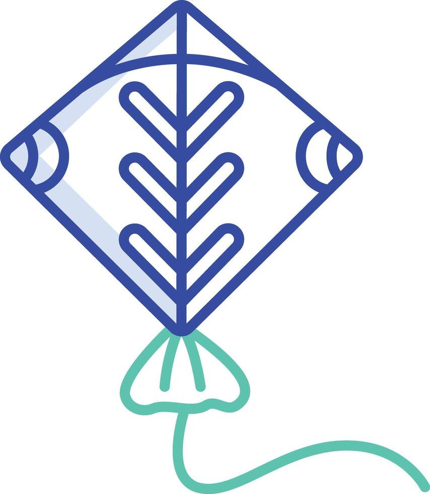 Kite outline color illustration vector
