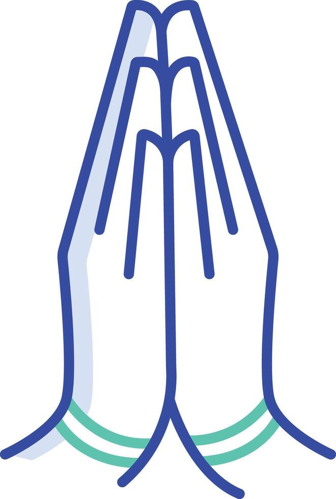Namaste outline color illustration vector