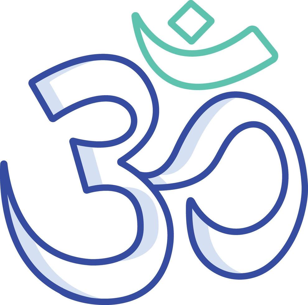 OM outline color illustration vector