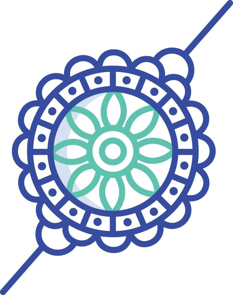 Rakhi outline color illustration vector