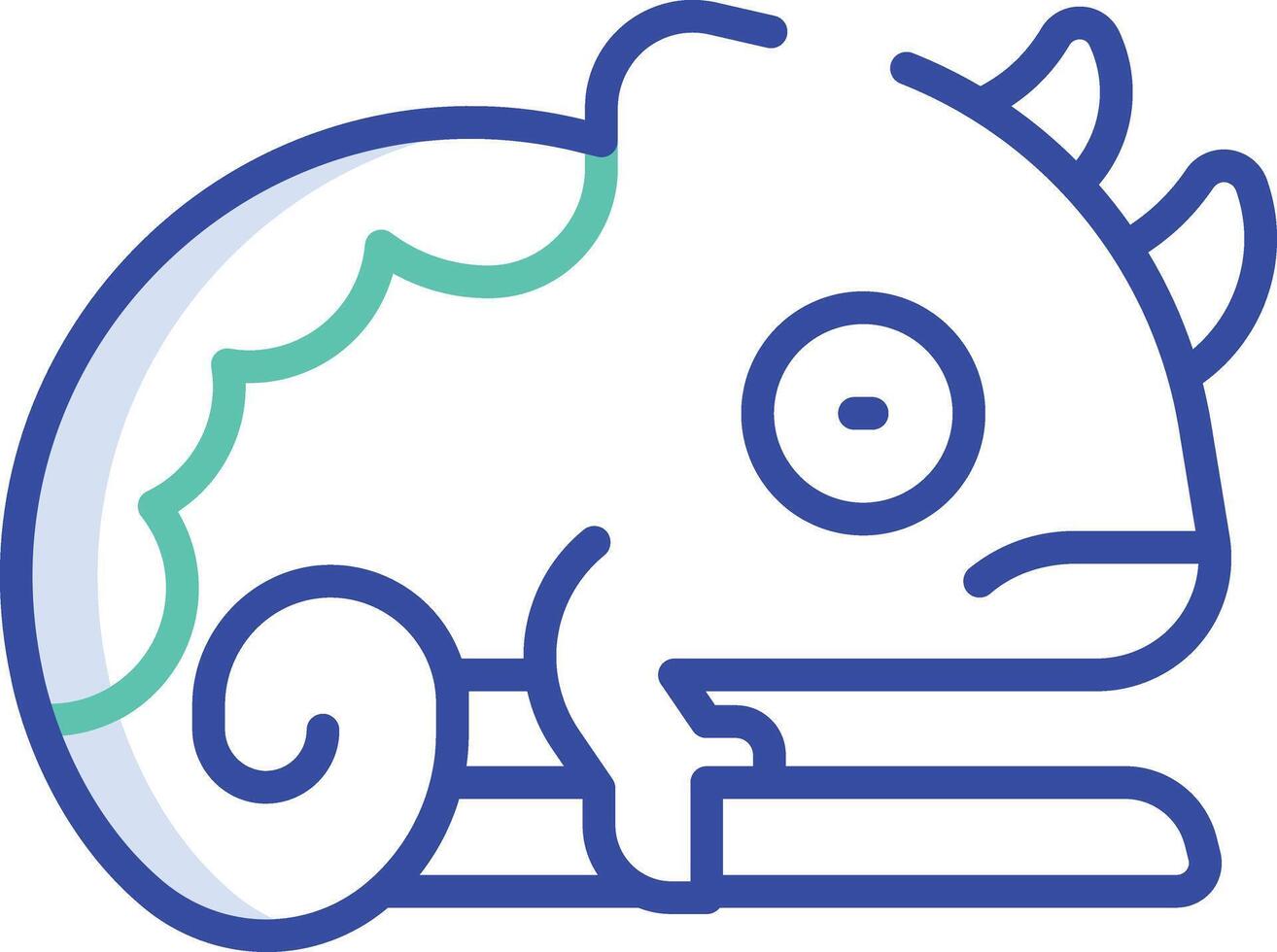 Chameleon outline color illustration vector
