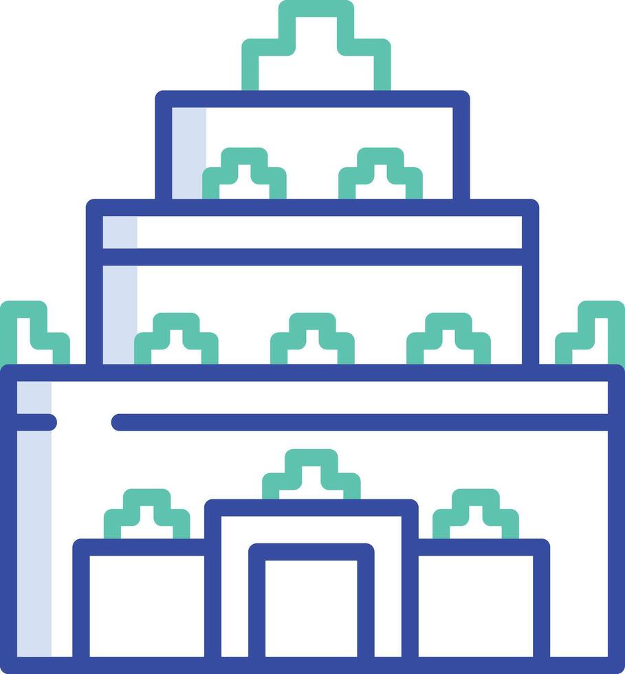 Prambanan Temple outline color illustration vector