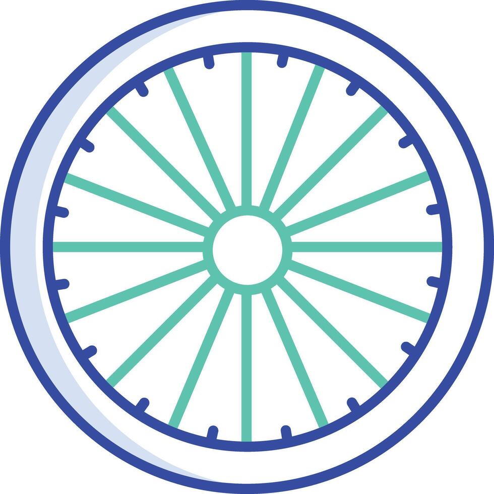 Dharma Wheel outline color illustration vector