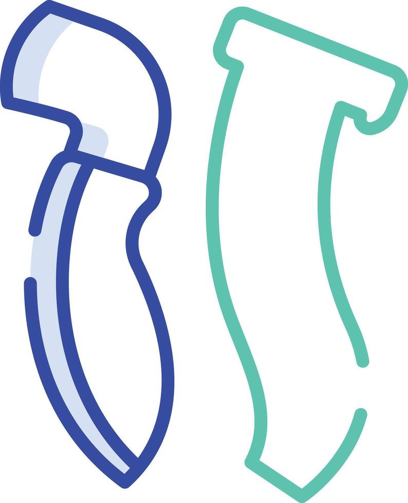 Rencong outline color illustration vector