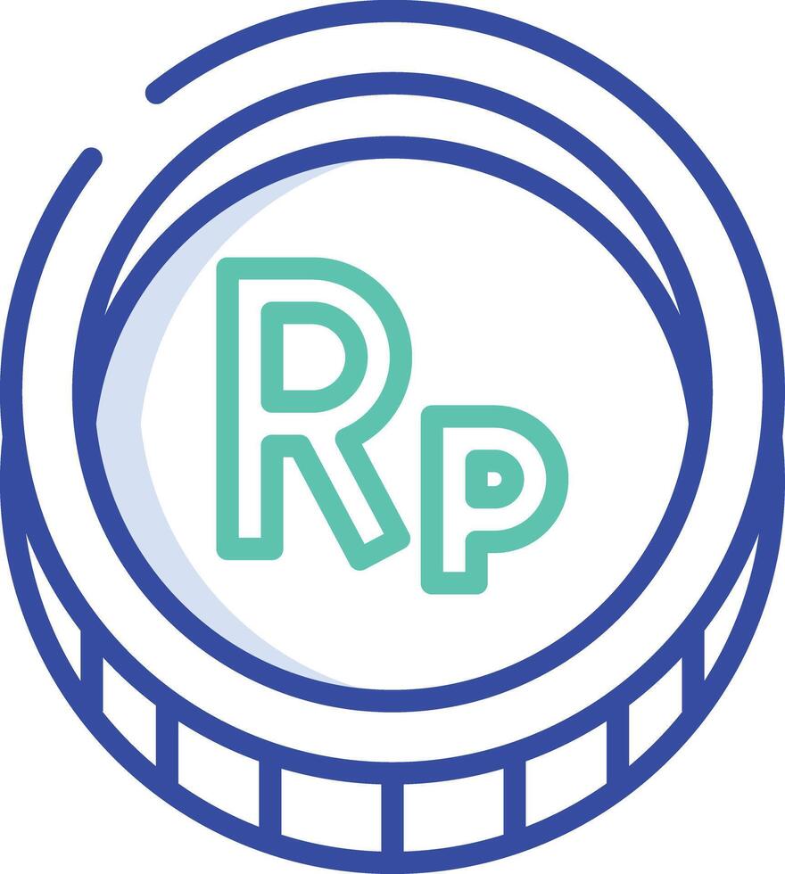 Rupiah outline color illustration vector