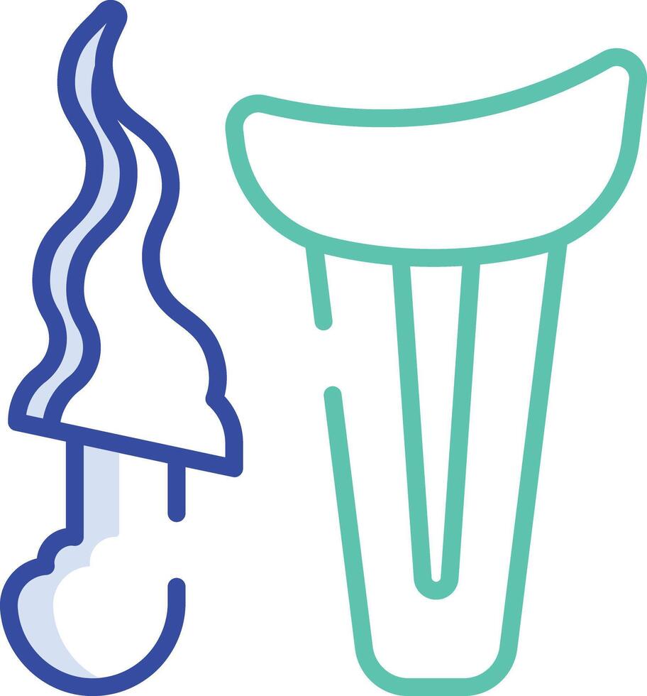 Keris outline color illustration vector